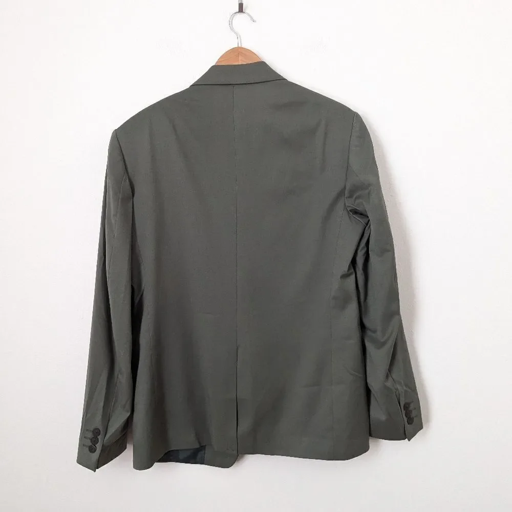 NWT Zara men's muted green Stretch Suit business casual office jacket blazer